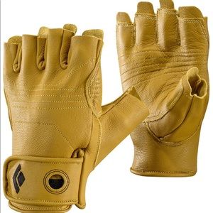 Black Diamond Leather Climbing Gloves Fingerless
